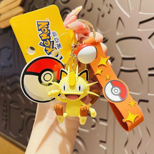 Meowth Figure Keychain — Poké Ball Strap | GoPokeShop