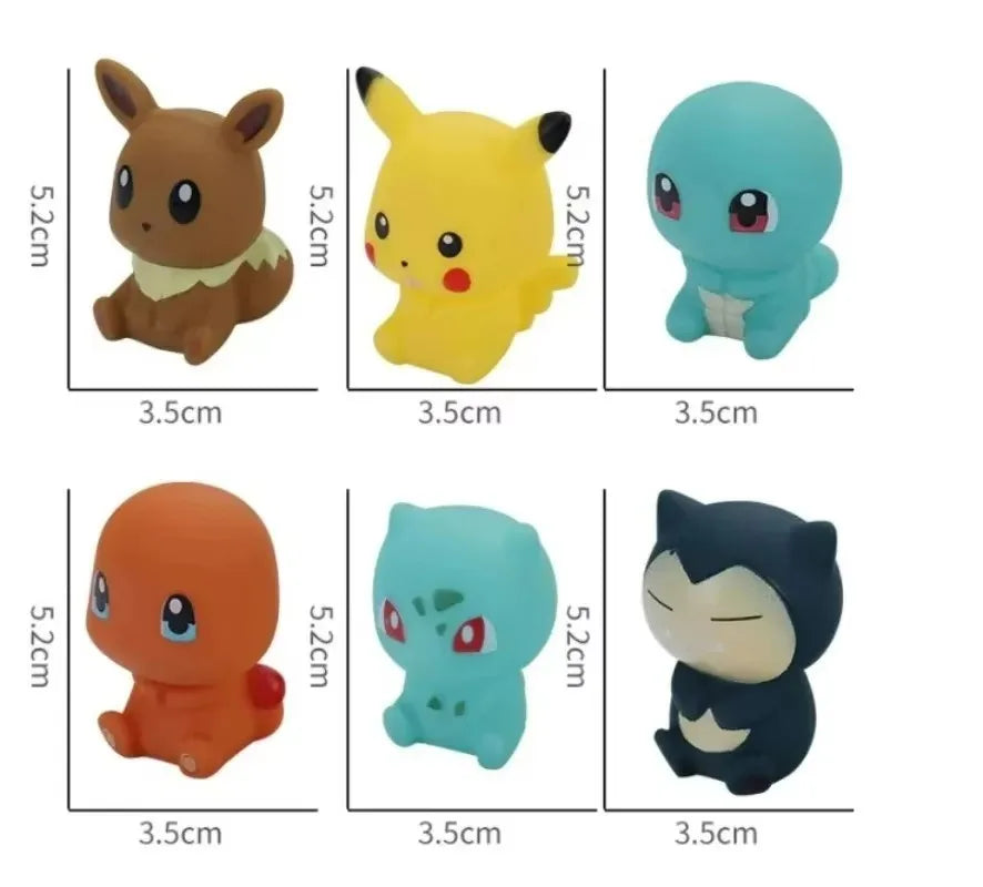 Pikachu, Squirtle & Friends — Pokémon Bath Toy Set (6 pieces)