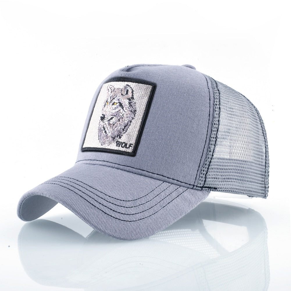 Light Gray Wolf Trucker Cap