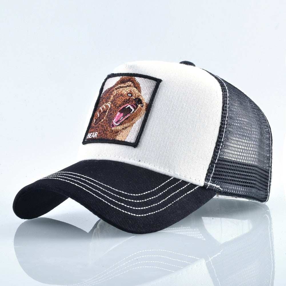 Black & White Bear Trucker Cap