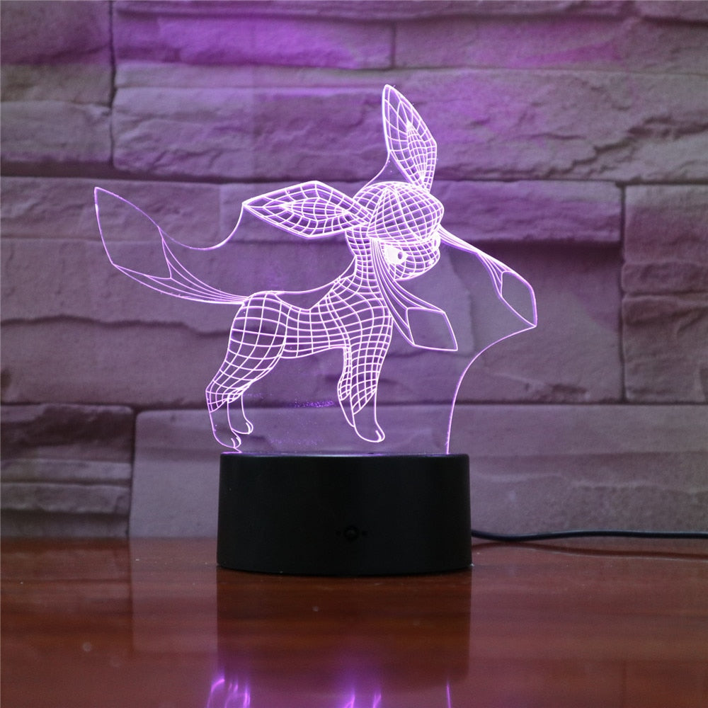 Glaceon Pokémon 3D Lamp - 5 Colors - GoPokeShop