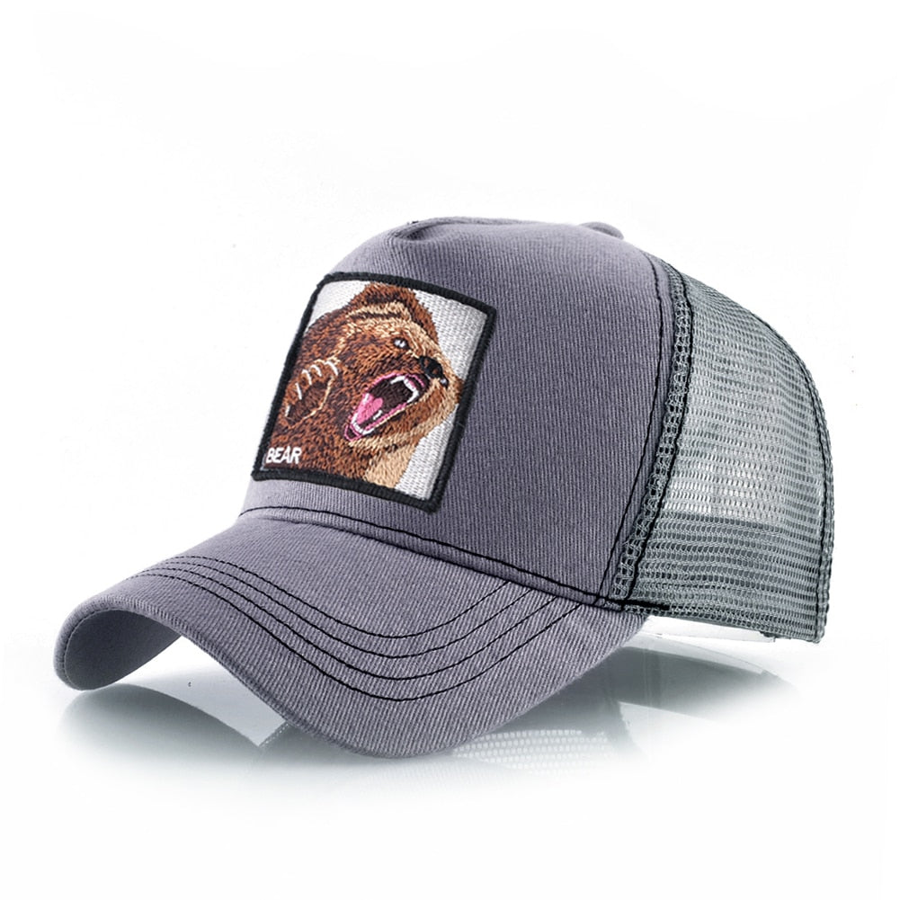 Dark Gray Bear Trucker Cap