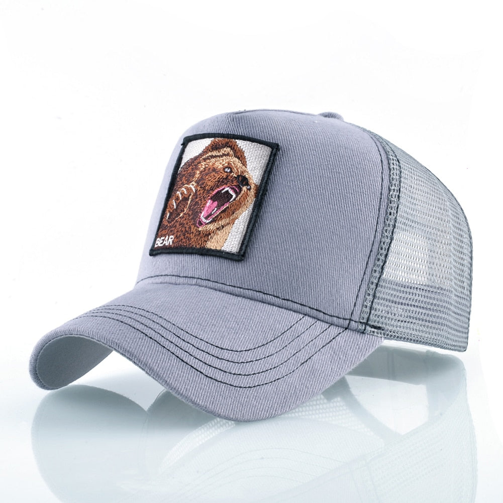 Light Gray Bear Trucker Cap