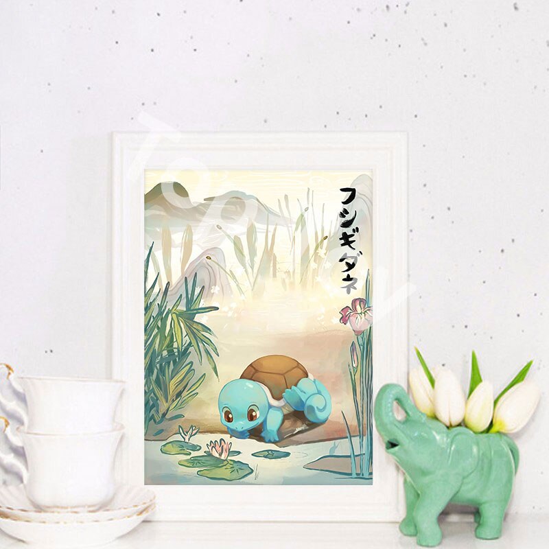 Squirtle Drinking Water Poster