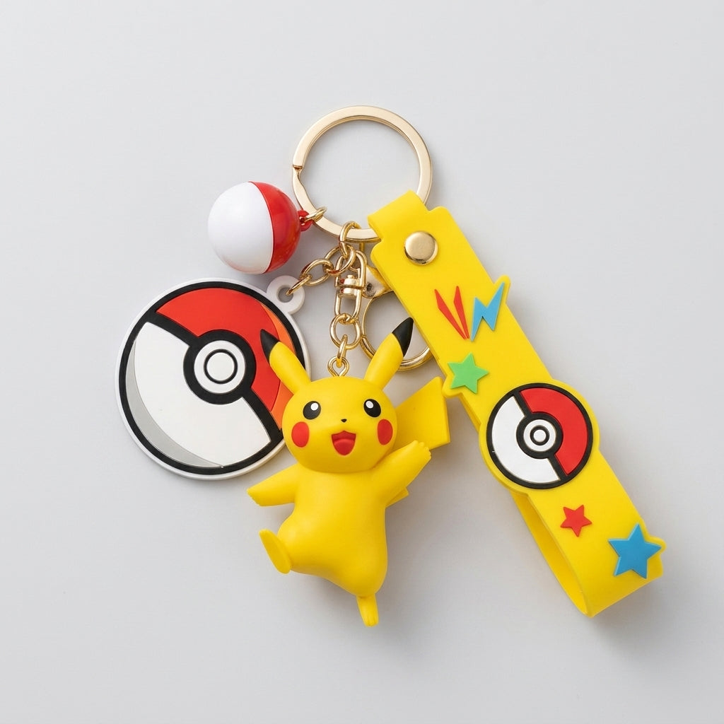 Pikachu Figure Keychain — Poké Ball Strap | GoPokeShop