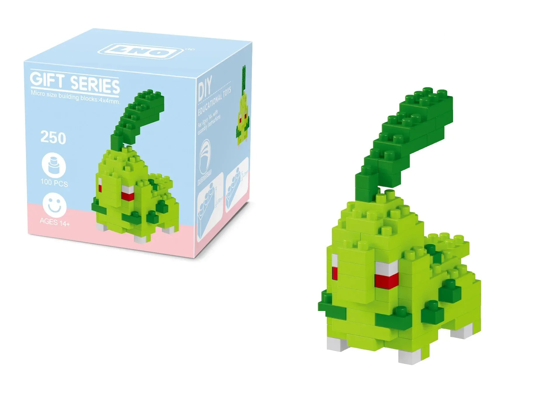 Chikorita micro-brick building set — With retail box