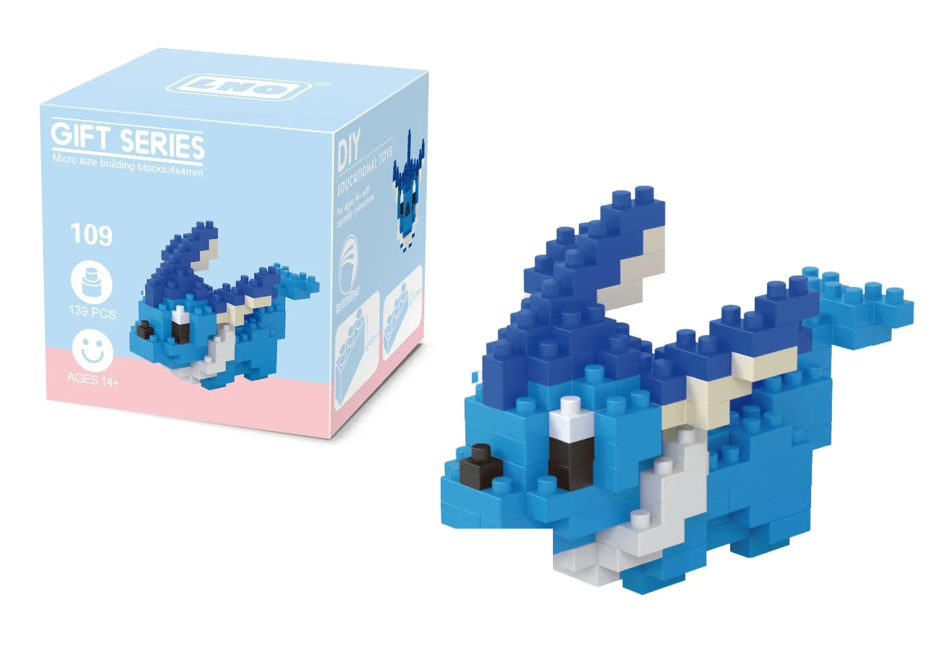 Vaporeon micro-brick building set — With retail box