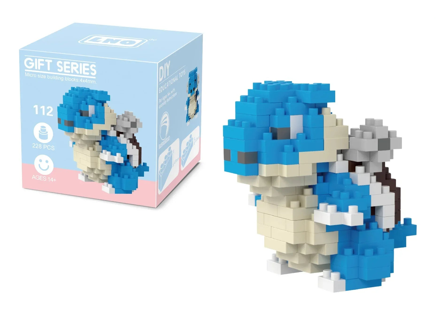 Blastoise micro-brick building set — With retail box