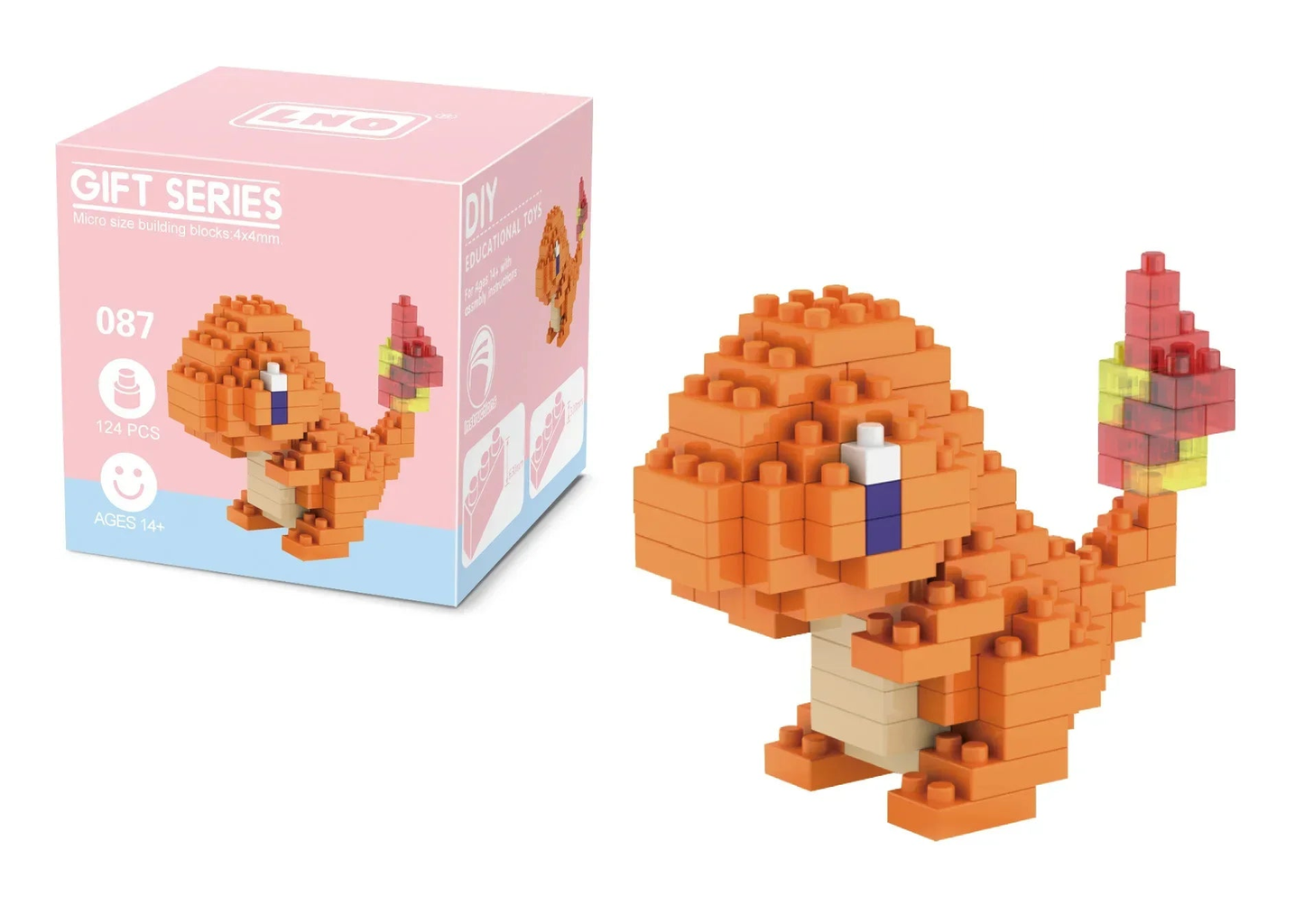 Charmander micro-brick building set — Set 087 — with retail box
