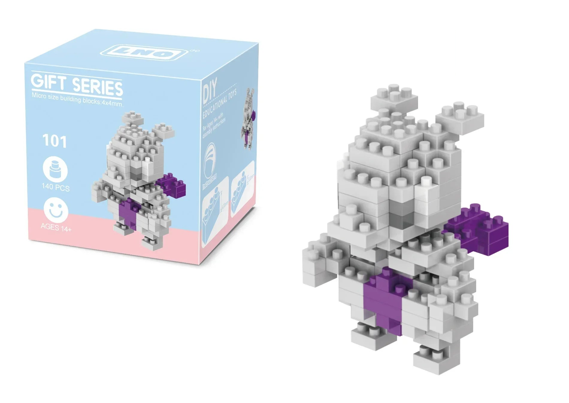 Mewtwo micro-brick building set — With retail box