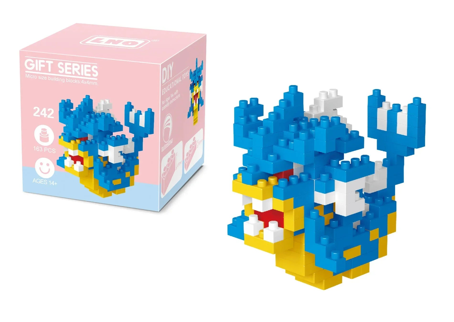 Gyarados micro-brick building set — Set 242 — with retail box