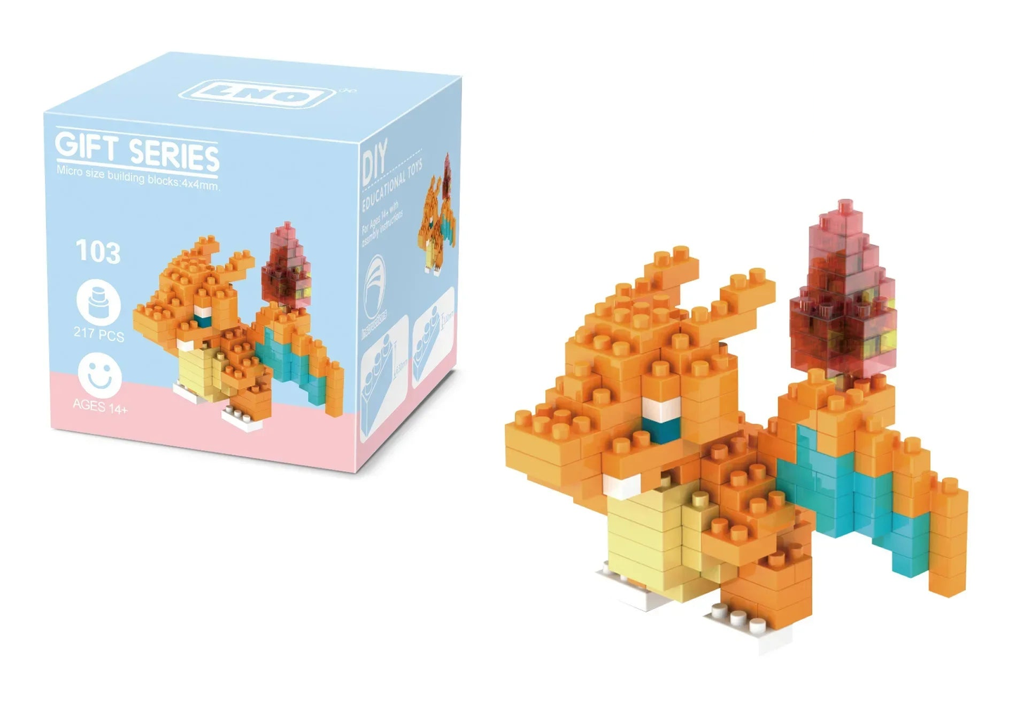 Charizard micro-brick building set — With retail box