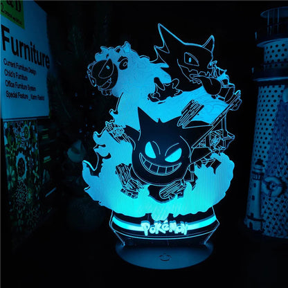 Haunter 3D LED Lamp — Side View | GoPokeShop