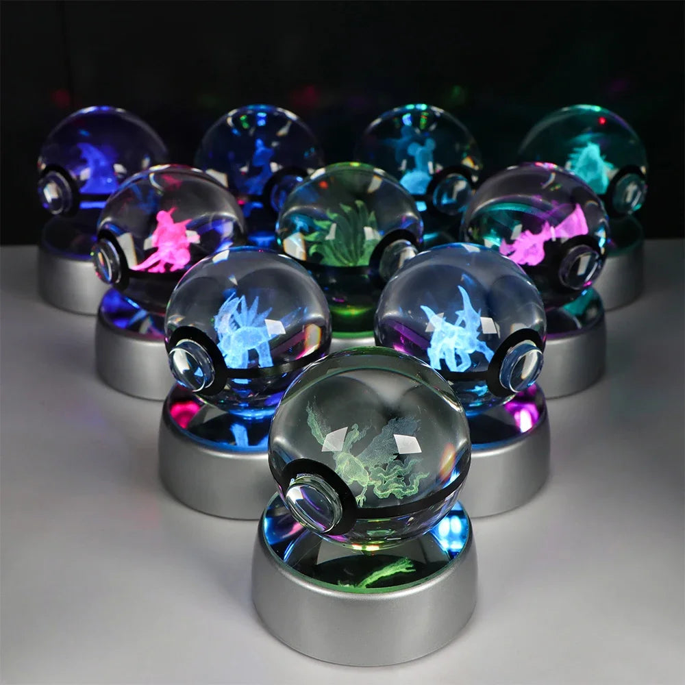 Pikachu Crystal Ball Lamp — Side View | GoPokeShop
