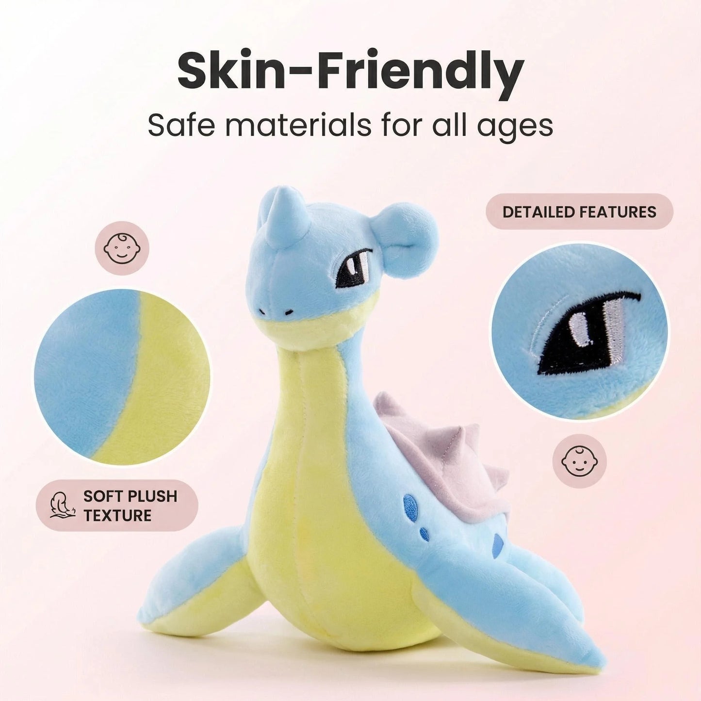 Lapras — Pokémon Plush (20 cm, 2 styles)
