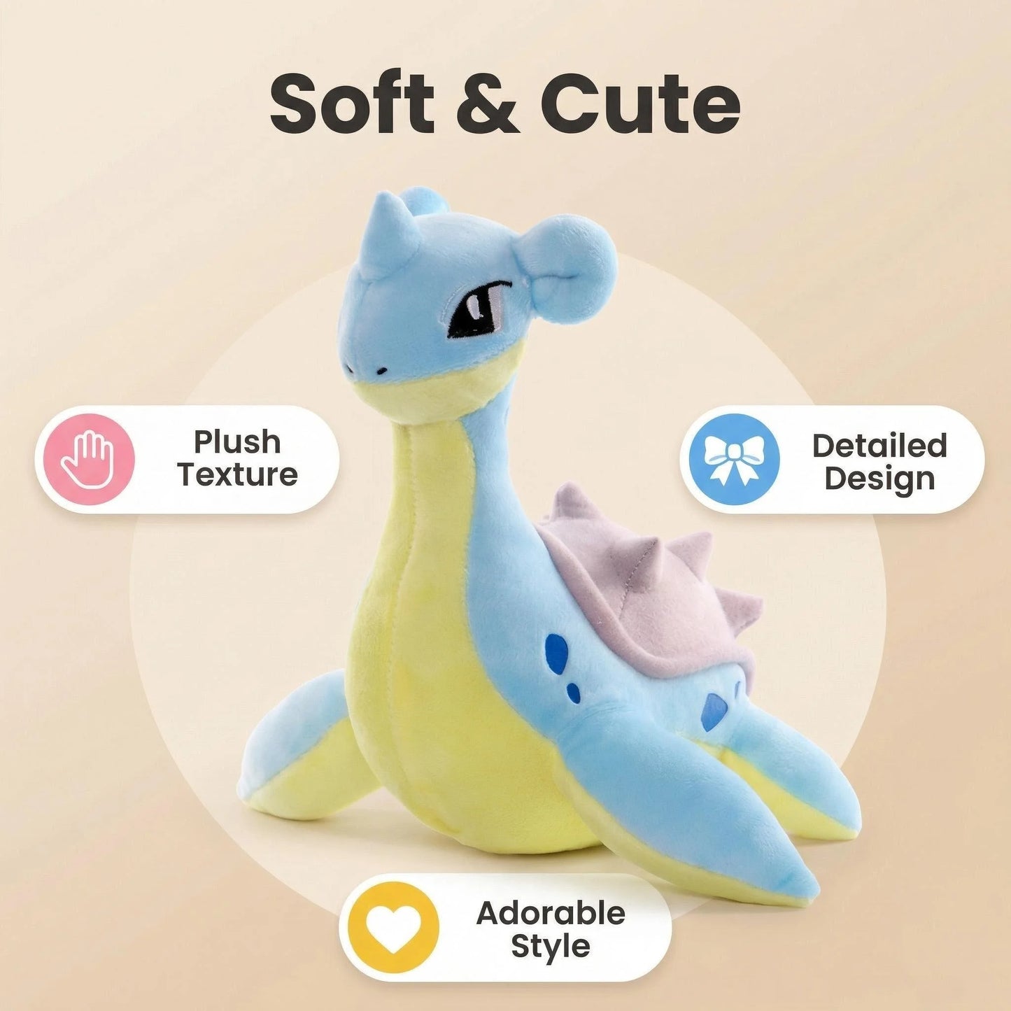 Lapras — Pokémon Plush (20 cm, 2 styles)