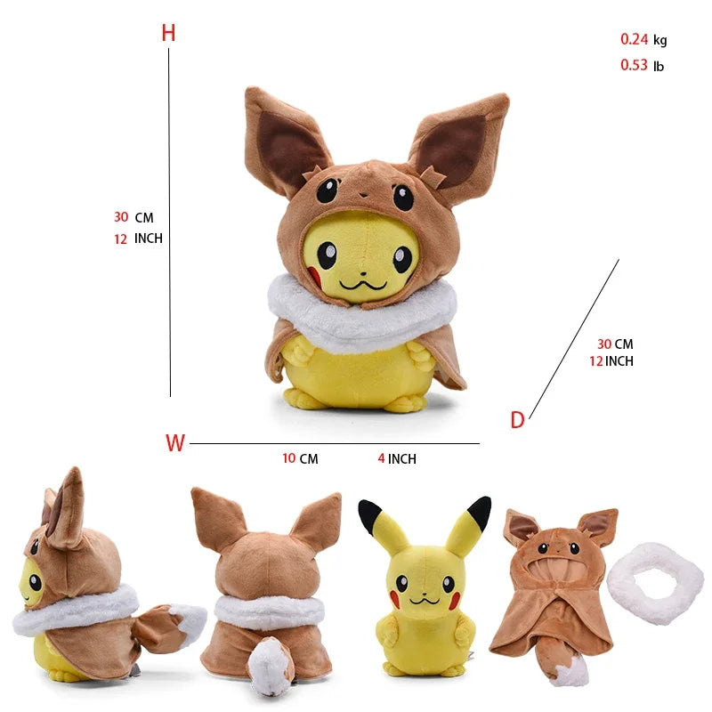 Pikachu in Costume — Pokémon Cosplay Plush (20–30 cm)