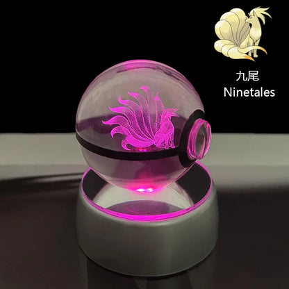 Pikachu Crystal Ball Lamp — In Use | GoPokeShop