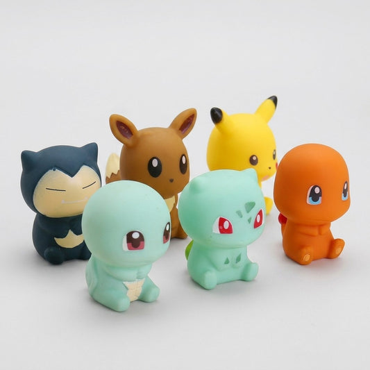 Pikachu, Squirtle & Friends — Pokémon Bath Toy Set (6 pieces)