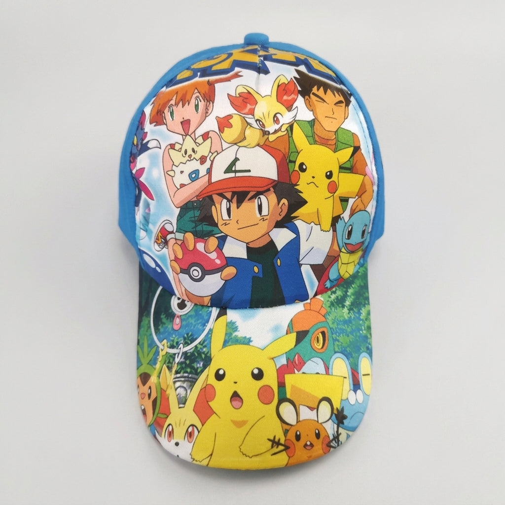 Pikachu Pokémon cap — Ash & Pikachu All-Over Print – Blue (Kids)