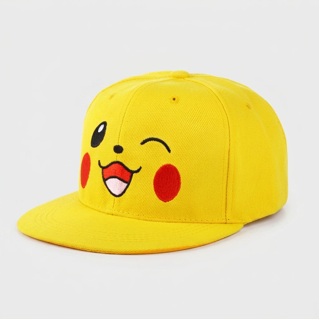 Pikachu Pokémon cap — Pikachu Wink Face – Yellow (Kids)