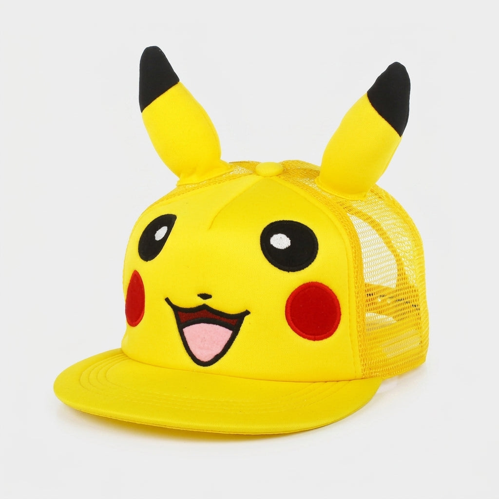 Pikachu Pokémon cap — 3D Ears Pikachu Mesh Back – Yellow (Kids)