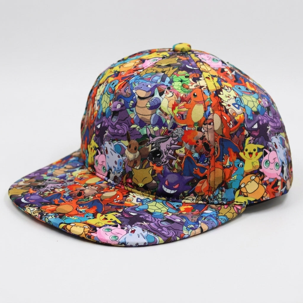 Pikachu Pokémon cap — All-Over Pokémon Print Snapback – Dark (Adult)