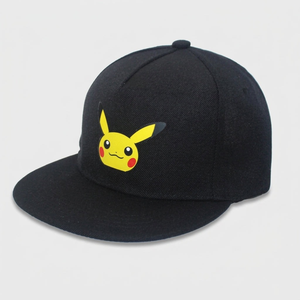Pikachu Pokémon cap — Pikachu Face Patch – Black (Adult)