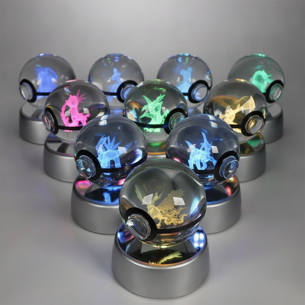 pikachu friends crystal ball night light 5