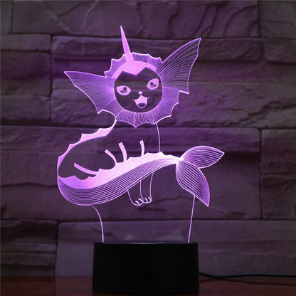 Vaporeon Pokémon 3D Lamp - 5 Colors