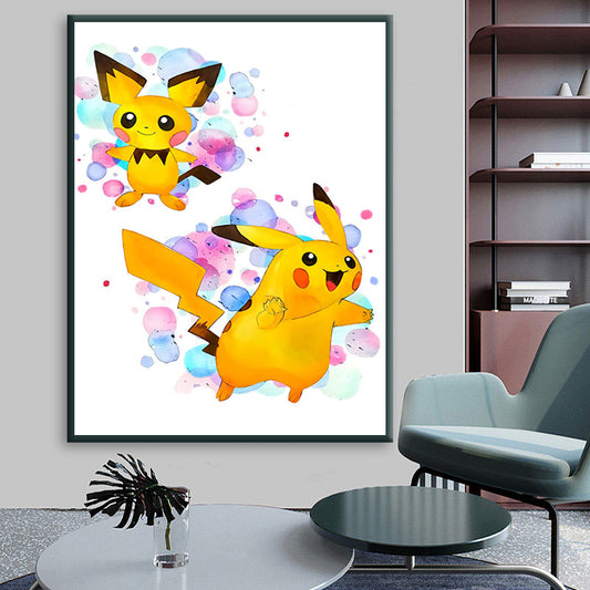 Pichu & Pikachu Watercolor Poster